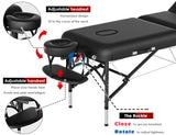 Professional Massage Table Portable 3 Fold Memory Foam Aluminium Leg