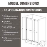 Shower Door, Bypass Shower Door, 1/4" (6mm) Thick SGCC Tempered Glass