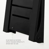 Folding Wall Mount Shower Bench Seat with Matte Black Frame