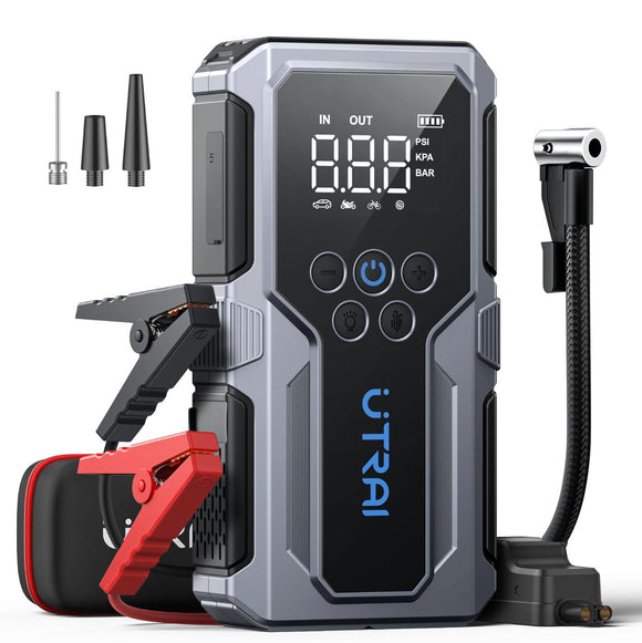 Portable Car Jump Starter with Air Compressor, UTRAI 4000A 150PSI