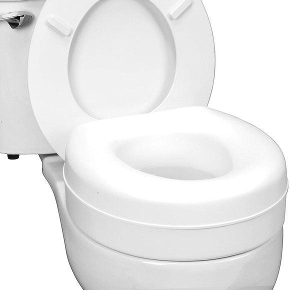 Raised Toilet Seat Riser That Fits Most Standard (Round) Toilet Bowls