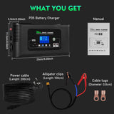 35Amp Car Battery Charger, 12V 35A/24V 18A Lithium LiFePO4 Lead Acid AGM/Gel/SLA.. Battery Desulfator