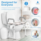 Raised Toilet Seat with Handles, FSA/HSA Eligible Width Adjustable Toilet Seat Risers