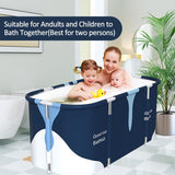 Bathtub Soaking Bathing Tub with Metal Frame for Adult Bathroom