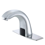 Automatic Sensor Bathroom Sink Faucet with Hole Cover Plate, Touchless