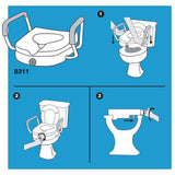 Raised Toilet Seat With Handles, 5" Toilet Seat Riser with Arms, Handicap Raised Toilet Seat