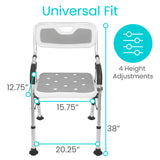 Seat With Arms And Back - Foldable Bathroom Chairs For Sitting