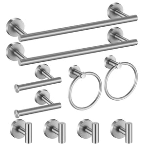 Bathroom Hardware Set 10 Pieces, Stainless Steel Towel Bar Set Includes 2 Packs 16 inch Towel Bar