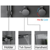 Waterfall Tub Faucet with Handheld Shower Head Wall Mounted