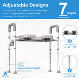 Raised Toilet Seat with Handles, FSA/HSA Eligible Width Adjustable Toilet Seat Risers