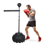 Solid Refle Bag Boxing Speed Trainer Punching Bag Spinning Bar, Training Boxing Ball with Reflex Bar Free Standing, 45-80in Adjustable Height, for Adult&Kid INNOLIFE