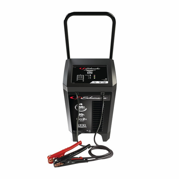 Schumacher Electric Wheeled Battery Charger and Jump Starter, SC1364, 4-in-1, Fully Automatic, 150 Cranking Amps, 20 Amp Boost, 12 Volts, For Cars, SUVs, Trucks, and Other Large Vehicle Batteries