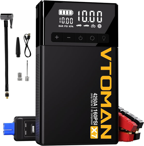 VTOMAN X7 Jump Starter with Air Compressor, 4250A