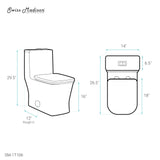 Forever SM-1T106 Concorde One Piece Toilet, Glossy White