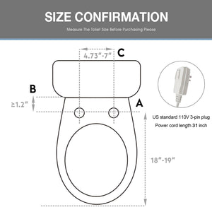 Bidet Seat for Elongated Toilets with Wireless Remote, Instant Heated Water