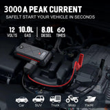 Acmount Car Jump Starter, 3000A Peak