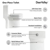 Toilet For Bathroom, Dual Flush Toilet with Soft Closing Seat