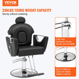 Barber Chair, 360 Degrees Swivel 90°-130° Reclining