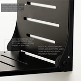 Folding Wall Mount Shower Bench Seat with Matte Black Frame