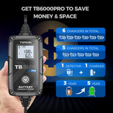 2-in-1 Smart Car Battery Charger and Battery Tester, TOPDON TB6000Pro 6Amp 6V/12V Trickle Charger Maintainer