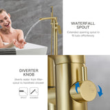 Bathtub Faucet Set Single Handle Floor Mount Tub Filler