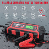 6 Amp Smart Battery Charger, 6V and 12V Trickle Charger and Maintainer for Lead-Acid Battery, Up to 150Ah