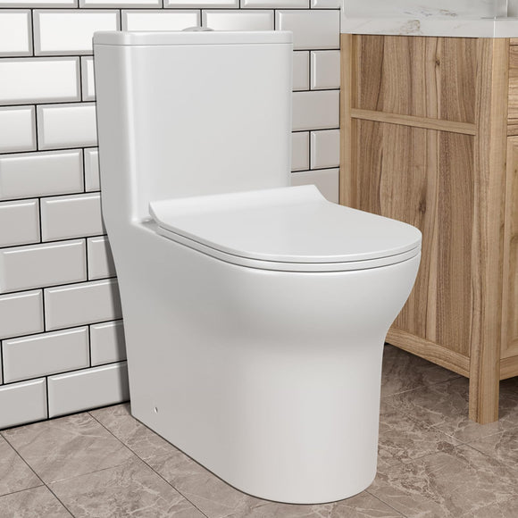 Elongated Standard One Piece Toilet with Comfortable Seat Height