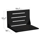 Folding Wall Mount Shower Bench Seat with Matte Black Frame