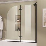 Glass Shower Door Over Tub with Matte Black