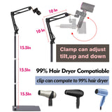 Hair Dryer Stand Holder 360 Rotate Hair Dryer Holder Stand