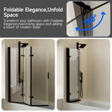 Shower Door with Foldable Hinged Design,