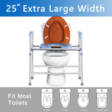 Toilet Seat Riser for Seniors with Adjustable Height, up to 400lbs, Raised Toilet Seat