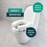 Toilet Seat Riser for Seniors - Adds 3 inches. Universal Fit - Firm Raised Toilet Seat