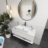 Rectangular Ceramic Countertop Bathroom Vanity Vessel Sink BVS2414A-OK