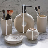 Bathroom Accessory Set, 5 Pcs - Includes Soap Dispenser