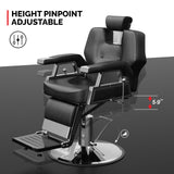 Barber Chair with 2 Hand Levers, Reclining Salon