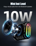 Bluetooth Waterproof, Mini Speaker with RGB Lights, 24H Playtime