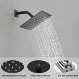 Shower Faucet Set 8 Inch Square Rainfall Shower Head