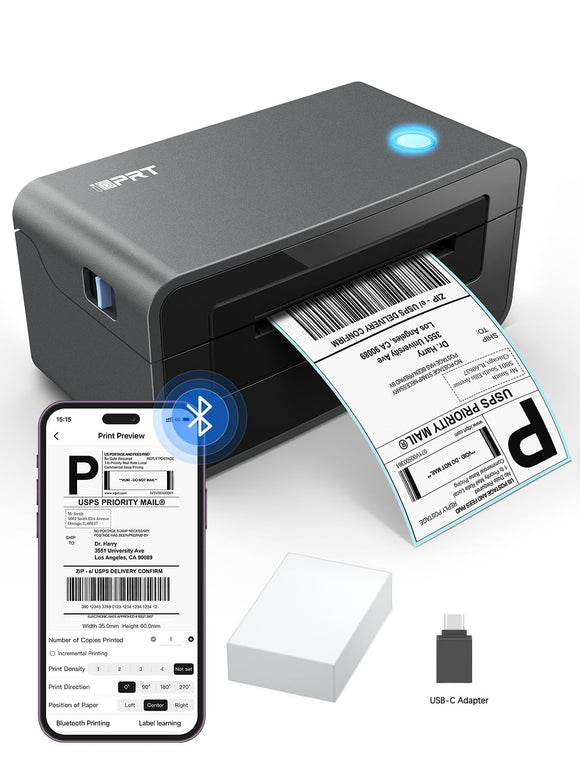 Thermal Shipping Label Printer for Phone, 4x6 Printer, Support Windows/Mac/iOS