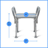 Shower Chair with Arms - 350 lb. capacity, Bench, Stool, Seat