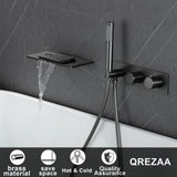 Waterfall Tub Faucet with Handheld Shower Head Wall Mounted