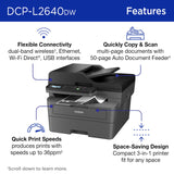 DCP-L2640DW Wireless Compact Monochrome Multi-Function