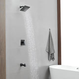 Shower Faucet Set 8 Inch Square Rainfall Shower Head