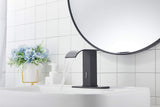 Sensor Matte Black Touchless Bathroom Sink Faucet with Hole Cover Plate