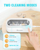 Portable Ultrasonic Cleaner with 2 Modes, 48kHz Jewelry Cleaner