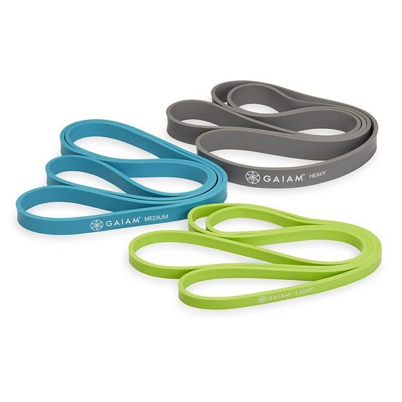 Gaiam Restore Resistance Training Workout Pull Up Bands 3 Pack - Extra-Strong Durable Progressive Resistance Exercise Loop Cords for Assisted Pull Ups and Strength Bands Training Gaiam Restore