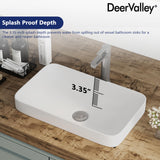 Bathroom Sink Rectangular White Ceramic Vessel Sinks for Bathroom