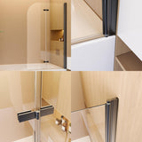 Shower Door, 34" W x 58" H Frameless Folding Pivot Bathtub