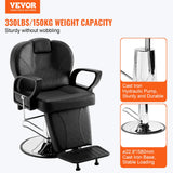 Barber Chairs, 360° Swivel with Heavy-Duty Steel Frame, Max Load Weight