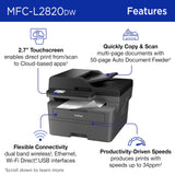 Brother MFC-L2820DW Wireless Compact Monochrome All-in-One Laser Printer